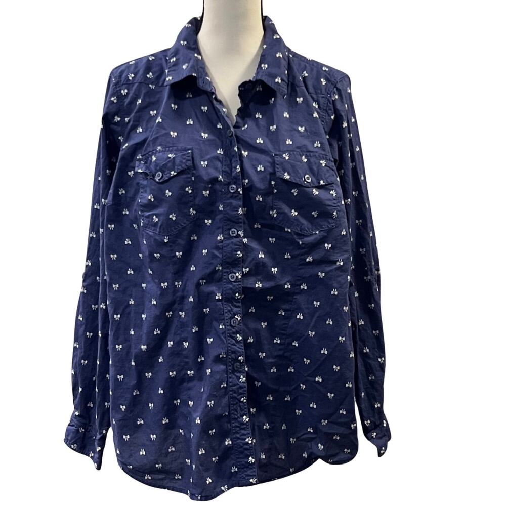 Torrid Women's Bow Print Button Down Shirt Size 18